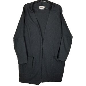 Pact Womens Organic Cotton Open Front Long Cardigan Charcoal Gray Size S/M